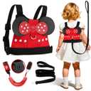 Lehoo Castle Toddler Harness with Leash, 3-in-1 Toddler Leash with Anti Lost Wrist Link for Toddlers, Kid Leashes for Girls, Baby Leashes for Toddlers (Minnie)