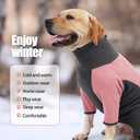 Dog Winter Coat Soft Fleece Dog Clothes for Cold Weather, Warm Dogs Pullover Pajamas Cozy Cold Weather Jacket Full Body Suit Windproof Fleece Sweater for Dogs Walking Hiking Sleeping (Pink L)