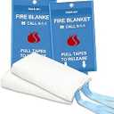 Black pro Fire Blanket, Fire Retardant Blanket,Emergency Fire Blanket for Kitchen, Home, School, Fireplace, Grill, Car, Office and Warehouse. CE Certified. 2 Pack