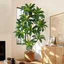 Tall Faux Artificial Trees Large Fake Tree Floor Plastic Big Plants Indoor Dracaena Decorative for Home Living Room Bedroom Decor Indoor Outdoors Porch Balcony arboles artificiales para decoracion