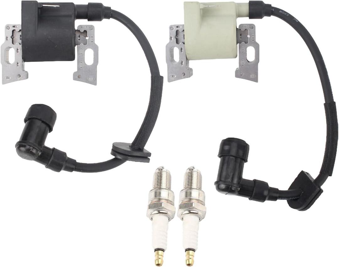 GX670 Ignition Coil Left and Right Ignition Coil compatible with Honda GX620 20HP GX670 24HP GX610 18HP V Twin Engines Replace 30500-ZJ1-023 30500-ZJ1-845 30500-ZJ1-013 with Spark plug