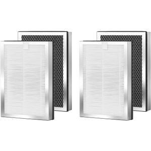 Air Purifier Replacement Filters 4 Pack Compatible with 25 Series Air Purifier Filter S1/W1/B1,3-in-1 Filters H13 True HEPA and Activated Carbon Filters Compatible with Series Air Purifier