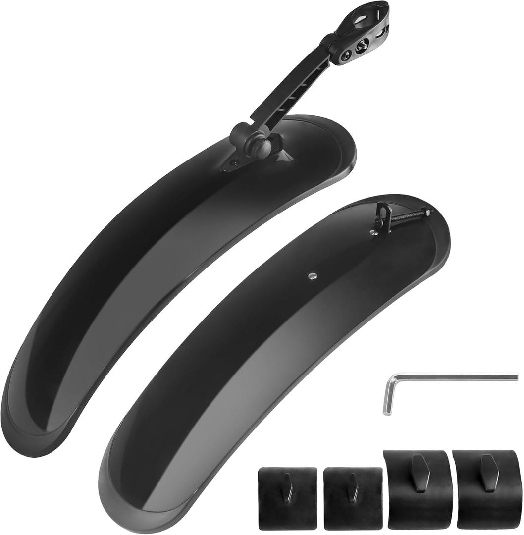 Fat Tire Bike Fender for 3.0-4.0 Wide Tire Mudguard Set Front and Rear 2 Parts-Universal Full Cover Thicken Bicycle Mud Guard Mudflap for Electric Bike Beach Bike (Black)