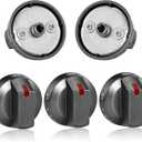 DG64-00473B Compatible for Samsung Oven Knobs Replacements NX58M6850SG NX58H5600SS NX58H5650WS NX58J7750SS Samsung Stove Replacement Parts(5packs) (black+silver)