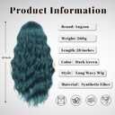 Dark Green Wig 26 Inch Long Wavy Wig for Women - Heat Resistant Synthetic Hair Middle Part Curly Wig Natural Look for Daily Party Cosplay Costume Use