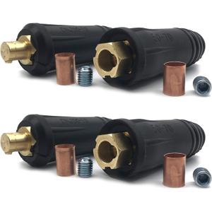 RX WELD Welding Cable Quick Connector Pair DINSE-Style (300Amp-400Amp (#1-2/0) 50-70 SQ-MM 2-set)