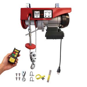 Electric Hoist with Wireless Remote Control, 110v 440lbs Electric Hoist with Remote Control, 40ft/20ft Lifting Height Motor, Lift Hoist for Factories Warehouses Construction Site Attic