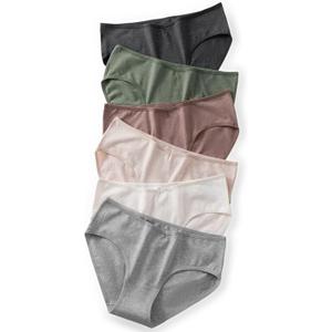 Cotton Underwear for Women Stretch Bikini Hipster Panties Breathable Low Rise V-Wasited Moisture Wicking Briefs 6 Pack (Large)