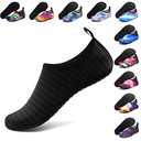 ANLUKE Water Barefoot Shoes Swim Yoga Socks Quick-Dry Beach Shoes for Womens Mens Black/Solid 44/45