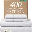 Cal King Sheet Set - 100% Cotton Sheets - 4 Piece Cal King Size Cotton Bed Set with Deep Pockets up to 16 Inches - Ultra Soft, Breathable & Cooling - Fade & Stain Resistant - Machine Washable - White