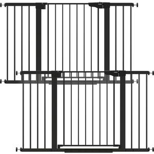 Cumbor 2 Pack 29.7-51.5" Baby Gate Extra Wide, Easy Wall Thru Dog Gate For The House Auto Close Safety Pet Gates For Stairs, Black