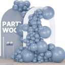 PartyWoo Dusty Blue Balloons 140pcs Different Sizes Pack of 18 12 10 5 Inch Slate Blue Boho Neutral Balloon Arch Kit for Baby Shower Graduation Cat Tornado Birthday Party Decorations Blue-F55