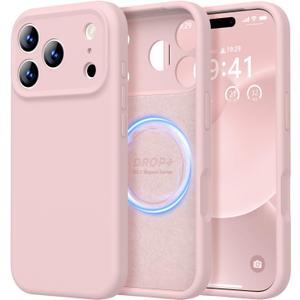 LOVE 3000 Designed for iPhone 17 Pro Case, Premium Silicone [Compatible with Magsafe][Soft Anti-Scratch Microfiber Lining] Shockproof Protective Phone Case for Men Women 6.3", Chalk Pink