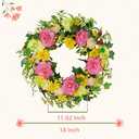 YNYLCHMX 18" Spring Summer Wreaths for Front Door, Artificial Floral Wreath with Peony and Eucalyptus Leaves, Green Foliage Wreath for Wall Window Farmhouse Party Holiday Home Decor