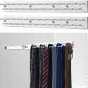 Blulu 2 Pcs Sliding Tie Rack Hanger for Closet, 25 Tie Pull Out Wall Mount Extending Sturdy Metal Belt Organizer Holder for Men Belt Storage, 13.8'' x 1.7'', Sliver