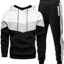 Riskrole Men's Hoodie Tracksuit 2 Pieces Set Athletic Casual Hooded Sweatshirt and Joggers Set Sweatsuit Outfits XXXL