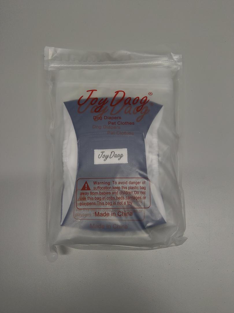 Joy Daog Washable Reusable Dog Diaper Paw Print Blue Size S