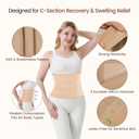 Trendyline Postpartum Belly Band for C-Section Recovery Breathable Adjustable Abdominal Binder with Hot/Cold Pocket for Pain & Swelling Relief, Back Support Wrap for Women After Surgery (Beige, S)