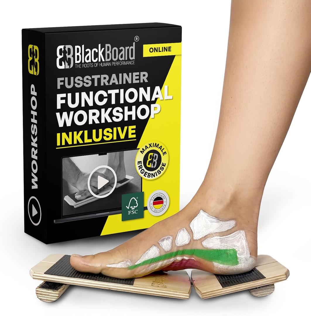 BlackBoard Foot Trainer incl. Workshop & Training Center | Effective foot strengthening and stabilization | Leg axis training for joint pain prevention | Balance- and Stabilization trainer