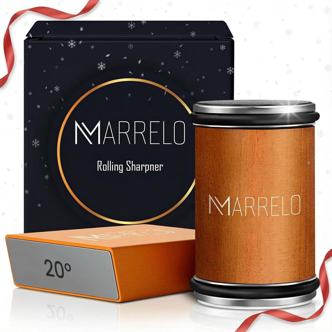 Rolling Knife Sharpener Kit, Diamond & Ceramic Roller Sharpener with 15°/ 20° Magnetic Angles for Kitchen, Chef, and Outdoor Knives, Professional Knife Sharpening Tool