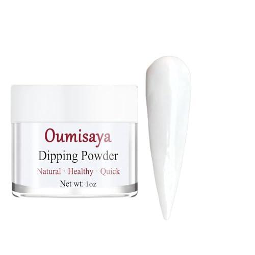 OUMISAYA Glow in the Dark Milky White Nail Dip Powder Color 1OZ GL061