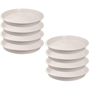 8 Pcs Stepping Stone Mold, Round Plastic Paver Molds for Concrete, Dia 15.1in/ 1.53 in Depth Cement White Tray, Reusable DIY Form for Paving Garden Path, Walkway, Patio, Outdoor Landscaping