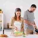 LHS Mandoline Slicer, 4 Sharp Stainless Steel Blades with Food Storage Container  Kitchen Tools for Cheese, Chocolate, Vegetables& Fruits - Dishwasher Safe (Green)