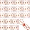 100 Pcs Paper Clips Metal Wire Hollow Out Clothespins Multi Purpose Utility Binder Clips Invoice Bill Stainless Steel Hanging Clothes Pins for School Kitchen Outdoor Office(Small,Rose Gold) (Single Size (Small))