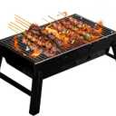 Gardenised Portable Charcoal Grill Foldable Stainless Steel BBQ for Camping Backyard Tailgating Hiking Picnic Travel Beach Parties Garden Gatherings Poolside Cooking Skewers & Outdoor Barbecues, Small