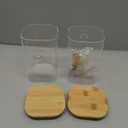 Flour and Sugar Containers - 34 oz Glass Jar with Bamboo Lid and Spoon, Sugar Holder and Canister for Countertop, Glass Containers for Coffee Beans, Tea, Flour, Nuts, Candy and Cookie (Set of 2)