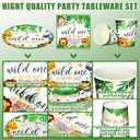 200 Pcs Jungle Safari Baby Shower Paper Plates Napkins Cups Baby Shower Party Supplies Tableware Set Jungle Animal Disposable Cup Napkin for 50 Guest Girls Spring Party Decoration (Green)