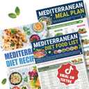 HAMIEW Mediterranean Diet Chart for Beginners & Seniors  Cookbook Guide Helps You Simplify Healthy Eating for Diabetes, Heart Health, Weight Loss | 3 Laminated With Food List, Meal Plan, 28+ Recipes