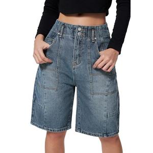 EMMIOL Womens Jorts Denim Shorts Y2k Vintage Baggy Mid Rise Bermuda Jeans Summer Knee Length Jort Short Pants, Size XL