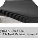 Stretch Full/Full XL Size Fitted Sheet Only - 4-Way Stretchy Jersey Knit, Cozy T-Shirt Soft, Wrinkle Free, Snug Fit & Stay in Place, No More Slipping Off for Mattress (Deep: 5"-16") - Dark Gray