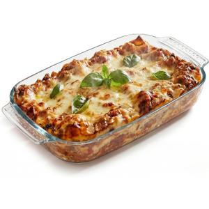 VRUIFA 9x13 Glass Baking Dish, 2.7 Quart Casserole Dishes for Oven, Borosilicate Glass
