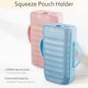 Pouch Holder No Squeeze of Stand Easy to Hold for Food Pouches & Drink Boxes - Baby Pouch Holder Allows for Easy Toddler Self-Feeding and Mess Prevention -Toddler Must HavesPink & Blue