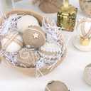 12PCS Christmas Ball Ornaments, 3.14"/80MM Boho Shatterproof Christmas Tree Hanging Ball Decorations, for Home Indoor Farmhouse Xmas Vase Bowls Filler Centerpiece Rustic Decor