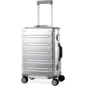 All Aluminum Carry On Luggage 22x14x9 Airline ApprovedZipperless Luggage Premium Aluminum Suitcase Luggage, Hard Shell Carry On Luggage with Spinner Wheels (silver, 20inch)