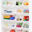 UNiPLAY 6 Tier Toy Storage Organizer with 18 Removable Bins, Re-Configurable Base, Multi-Functional for Books, Building Blocks, School Materials, Toys, or Garage Storage with Baseplate Board Frame (18 Bin)