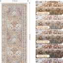 Runner Rug 2x6, Ultra-Thin Entryway Rug Non Slip Washable Rugs for Laundry Room, Runners for Hallways, Vintage Soft Rugs for Living Room, Kitchen, Bedroom(Orange,2'x6')