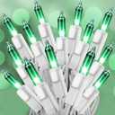 Green Christmas Lights, Green String Lights 25FT 100 Incandescent Bulbs Green Lights with White Wire for Christmas Tree, Garland, Indoor & Outdoor St Patrick's Day Decoration