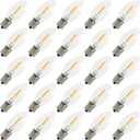 C9 Replacement LED Light Bulbs, 0.6W Equivalent to 7W, White Warm 2200K String Lights Bulb for Indoor Outdoor Patio Decor, E17 Candelabra Screw Base LED Edison Bulbs - 25 Pack (C9-25pack)