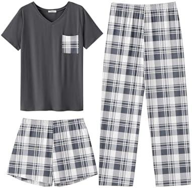 Ekouaer Women's 2 Piece Pajama Set Short Sleeve Sleepwear Pj Set Top and Shorts Pants Pjs with Pockets 2XL Ekouaer Women's 2 Piece Pajama Set Short Sleeve Sleepwear Pj Set Top and Shorts Pants Pjs with Pockets 2XL