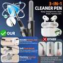 3 x Compatible with AirPods Pro 2nd/1st Generation Case Cover,with Cleaner kit,Automatic Snap Switch Secure for iPod Pro Charging Case (USB-C/Lightning Cable) (2023/2022/2019)