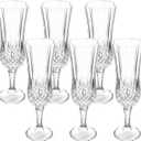 6Pcs 5OZ Champagne Flute Glasses,Reusable Glass Goblets,Vintage Crystal Champagne Glasses for Wine Wedding Parties Bar Drinking Cups Cocktail Glasses and Gift,Luxury, Durable,Set Of 6 