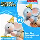 3.4FL OZ Air Dry Clay Glaze & 25pcs Tool Kit, Gloss Clay Varnish Protective Sealant to Prevent Cracking, Scratching & Wear - Pottery Tools for Stippling, Carving, Molding & Shaping Clay Crafts (Gloss)