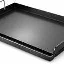 Utheer 25" x 16" Nano-Ceramic Nonstick Griddle for Gas & Charcoal Grills Universal Flat Top with Grease Groove, Reinforced Ridges & High Sidewalls, Perfect for Healthy Cooking, Parties & Camping
