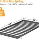 VIPSHOW 2 Inch Twin Metal Box Spring with Round Corners - 3000 lbs Capacity, Low Profile Bed Slat Replacement Bunkie Board with Steel Slats, Noise-Free, Easy Assemble, Black
