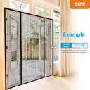 Double Door Fiberglass Magnetic Screen DoorScreen Door MeshKeep Bugs Out, Heavy-Duty Mesh Curtain,Pet and Kid Friendly, Works with Front Doors, Sliding Doors72x96 Inch