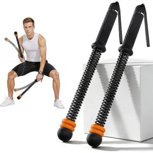 Weighted Cordless Battle Ropes for Home Gym: Ropeless Battle Ropes for Strength Training - Portable Battle Rope for Advanced Workouts and Core Muscle Building (Black 1)